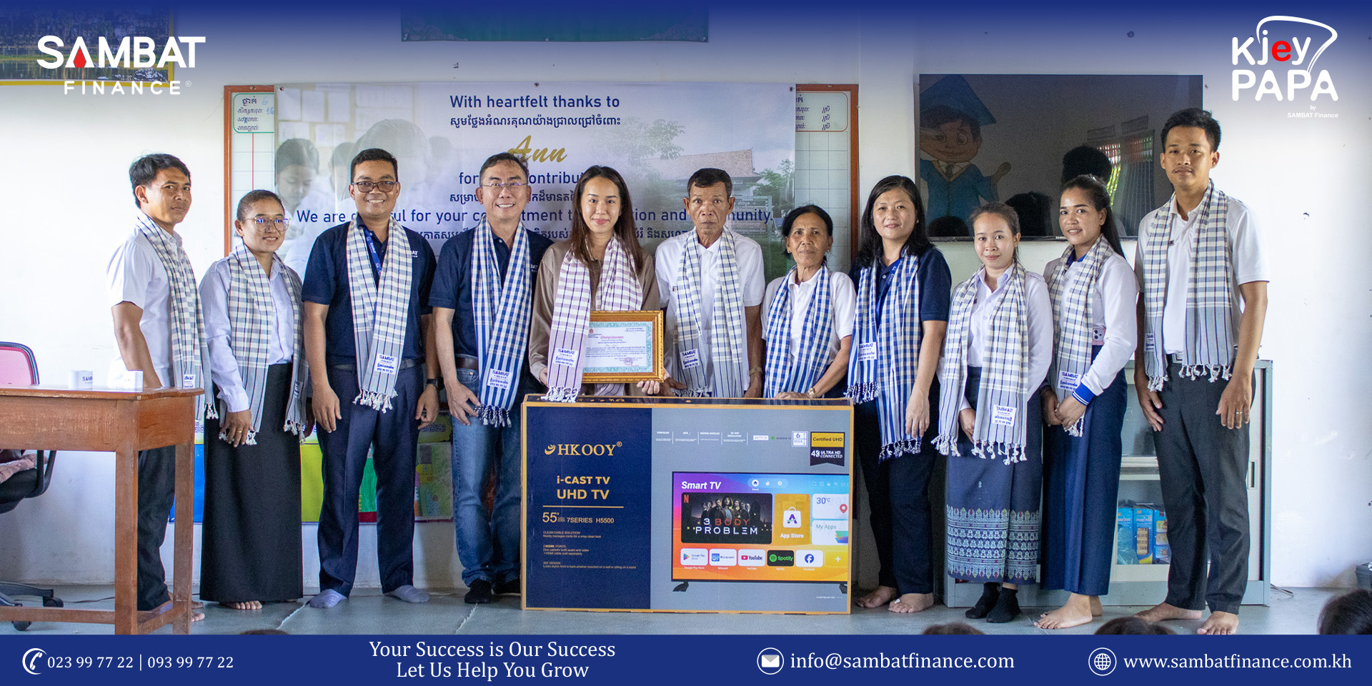 Bringing Better Learning Opportunities: Donation of TV and Office Furniture to Taprum Kdol Primary School